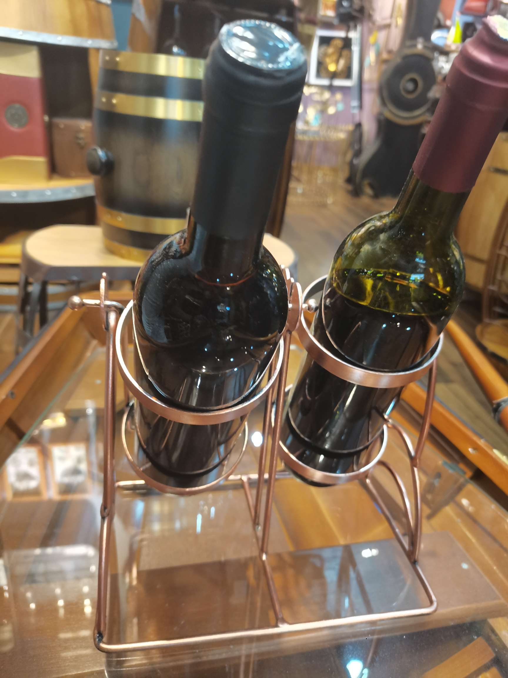 Iron Art Creative Can Move Vintage Decorative Wine Rack Home Furnishings Specification drawing