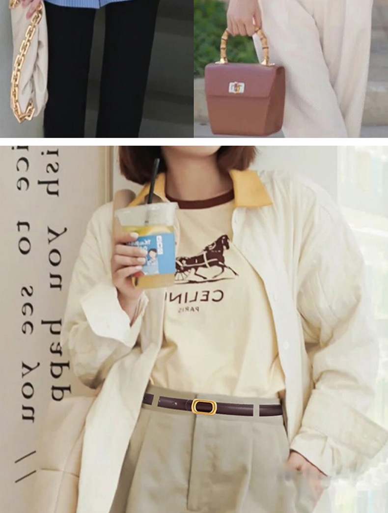 夏季新款真皮细腰带女士百搭牛仔裤西裤皮带牛皮装饰连衣裙子配饰详情5