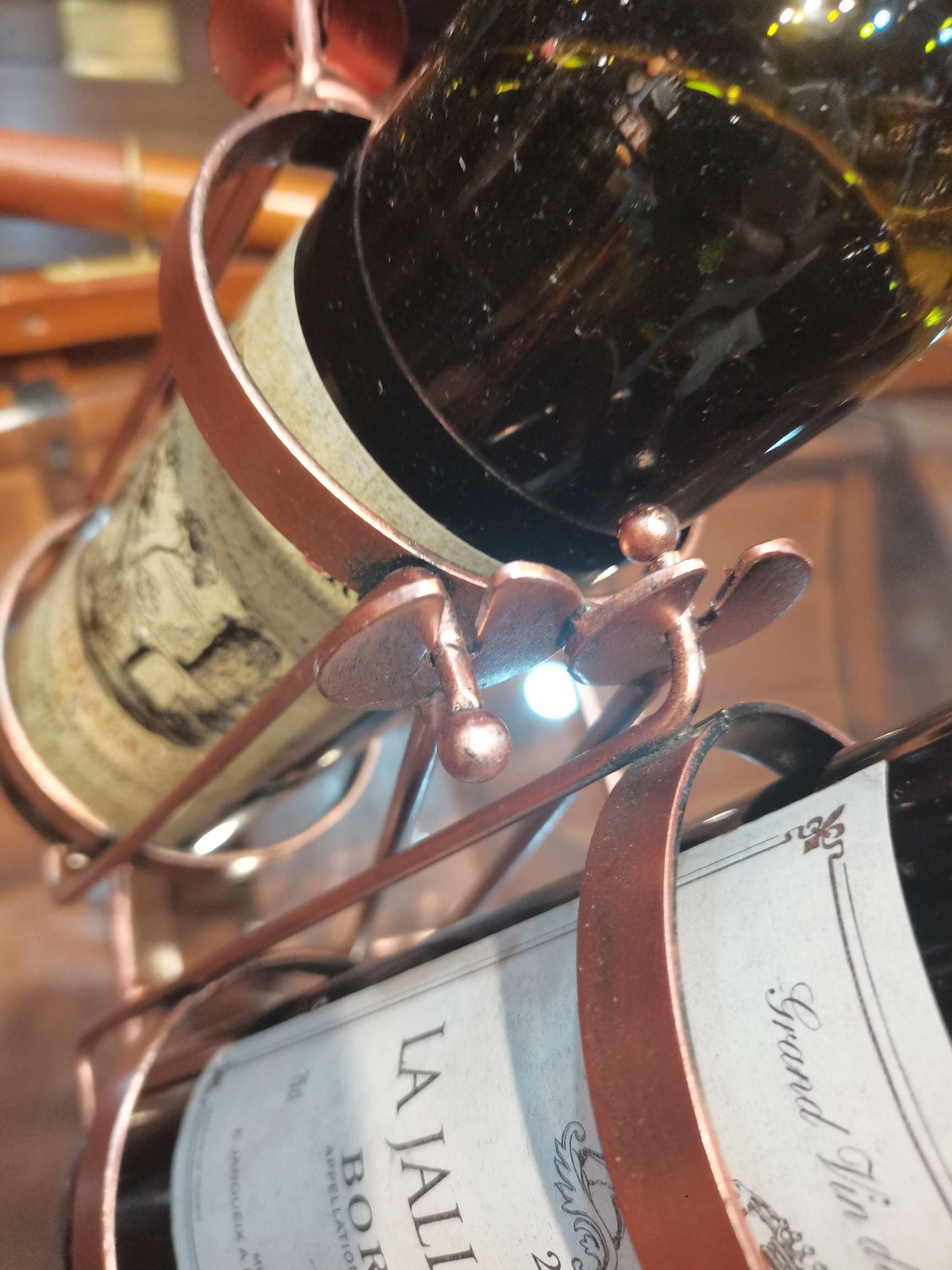 Iron Art Creative Can Move Vintage Decorative Wine Rack Home Furnishings Item Picture