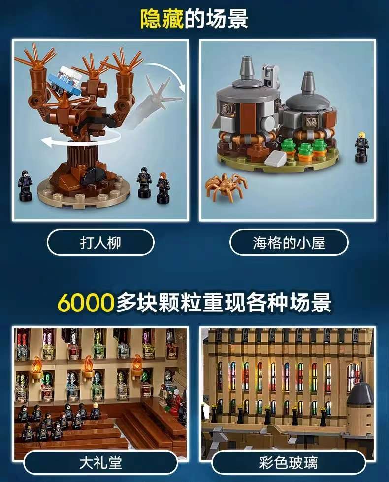 Harry Potter series Hogwarts Castle building block assembly model high-difficulty boys' and girls' toy gifts Specification image