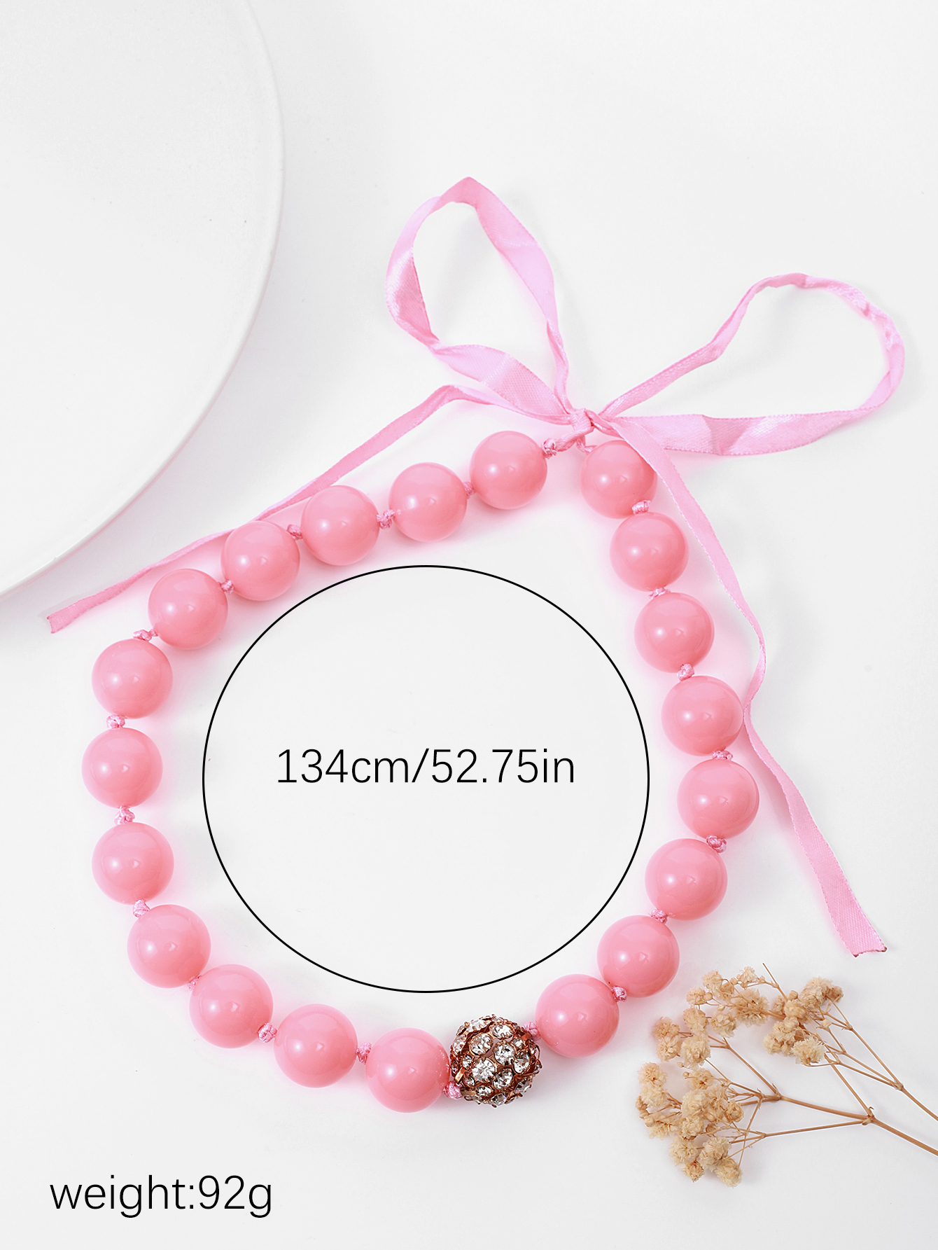 New European and American minimalist candy-colored beaded chain necklace, a fashionable and colorful handcrafted beaded necklace