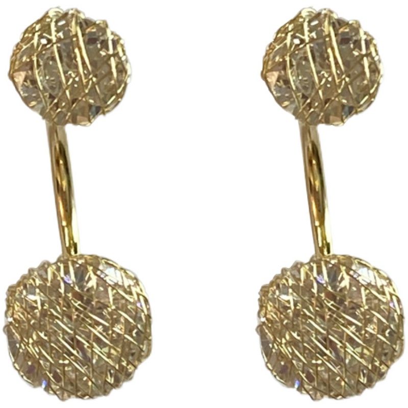 闪钻双球耳骨钉爆款女钛钢螺丝拧扣精致简约百搭耳蜗钉高级感耳环11