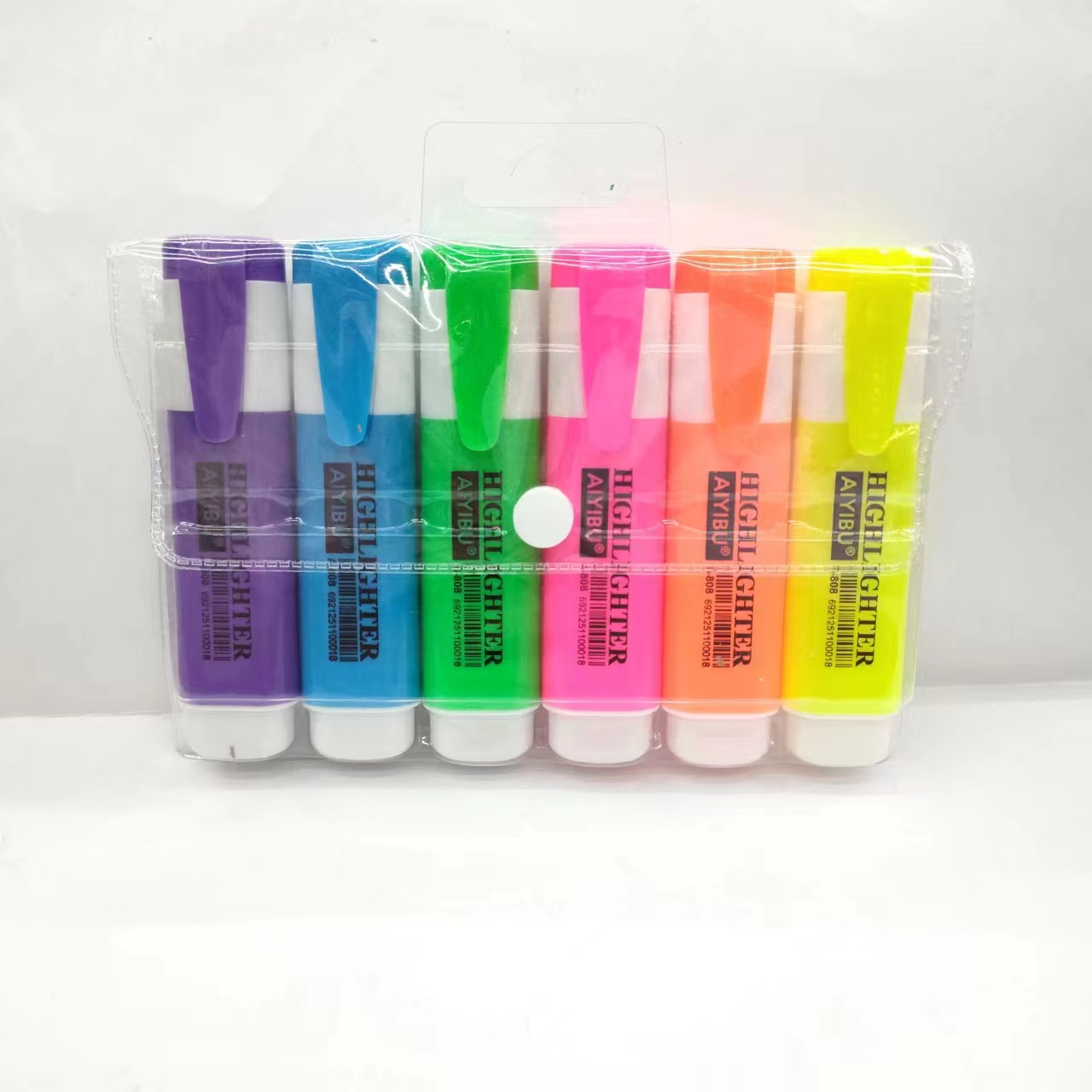 Colored highlighter pen with black stem, student key point marking pen, planner pen, large capacity Specification image