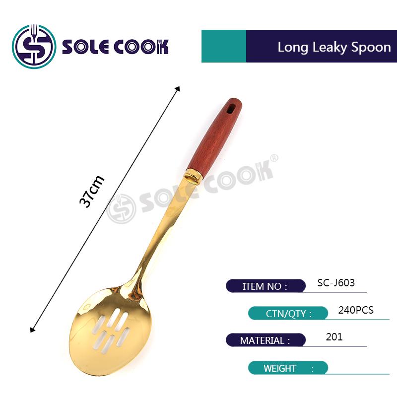 sole cook传统工艺精美SC-J603系列不锈钢厨房烹饪锅铲汤漏勺厨具套装详情6