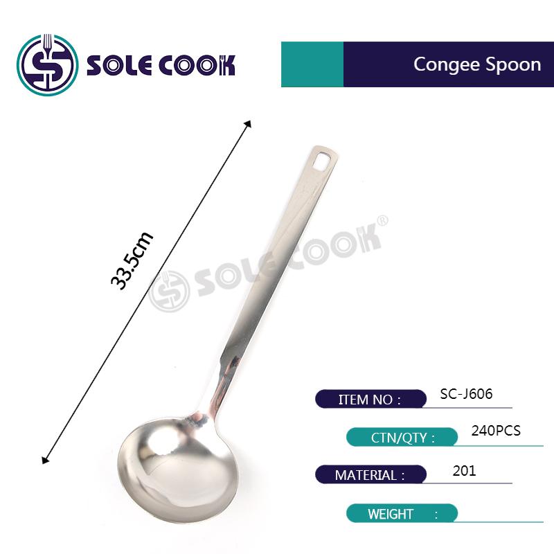 sole cook传统工艺精美SC-J606系列不锈钢厨房烹饪锅铲汤漏勺厨具套装详情2