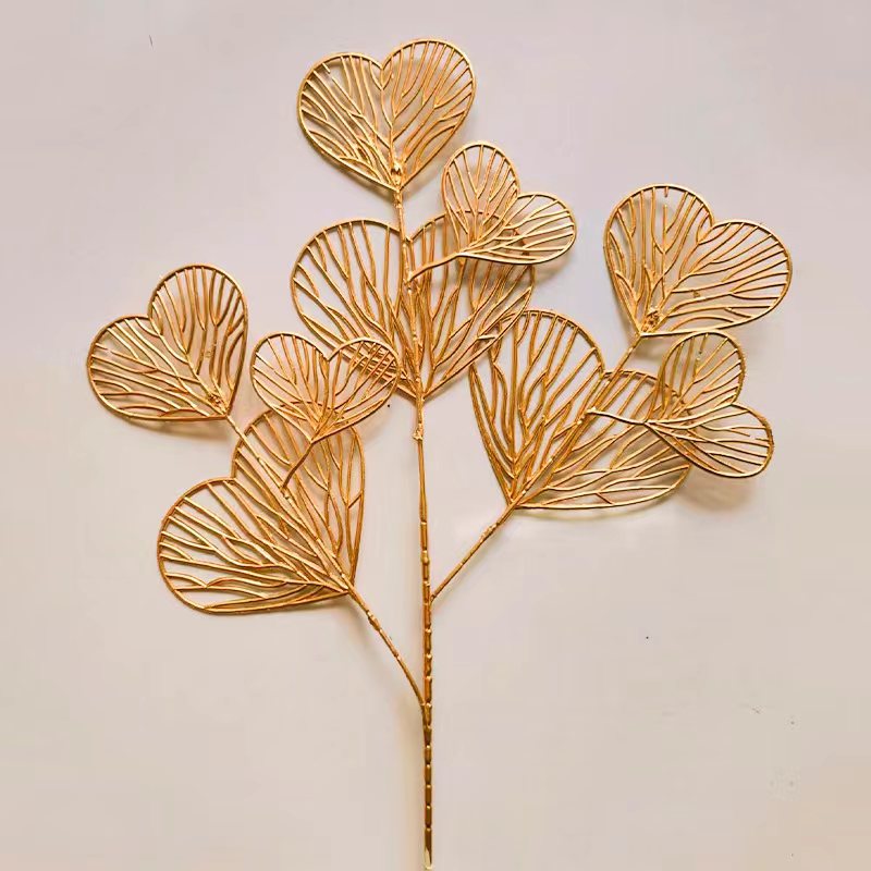 福桶材料/尤加利/凤尾/银杏叶/铜钱/绣球/紫罗兰/年宵花/仿真花/镀金材料细节图