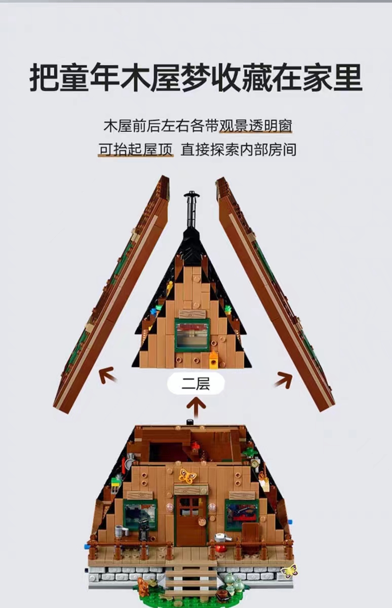 Lego Education A-shaped Log Cabin Building Blocks 21338 Forest Tree House Puzzle Assembly for Boys and Girls Large Gift for girls Item Picture