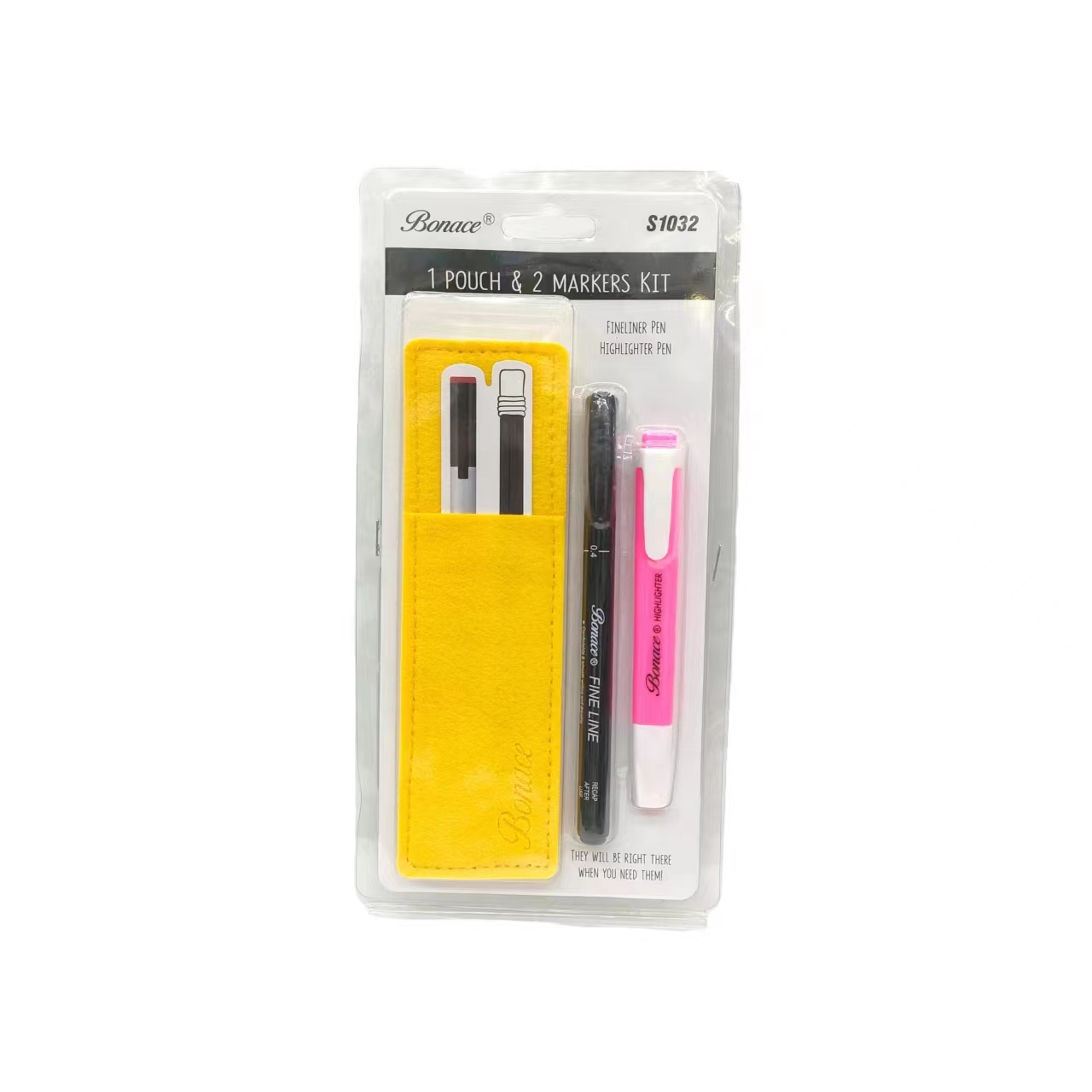The outlining pen, highlighter and book cover set is convenient for office supplies Application Scenario