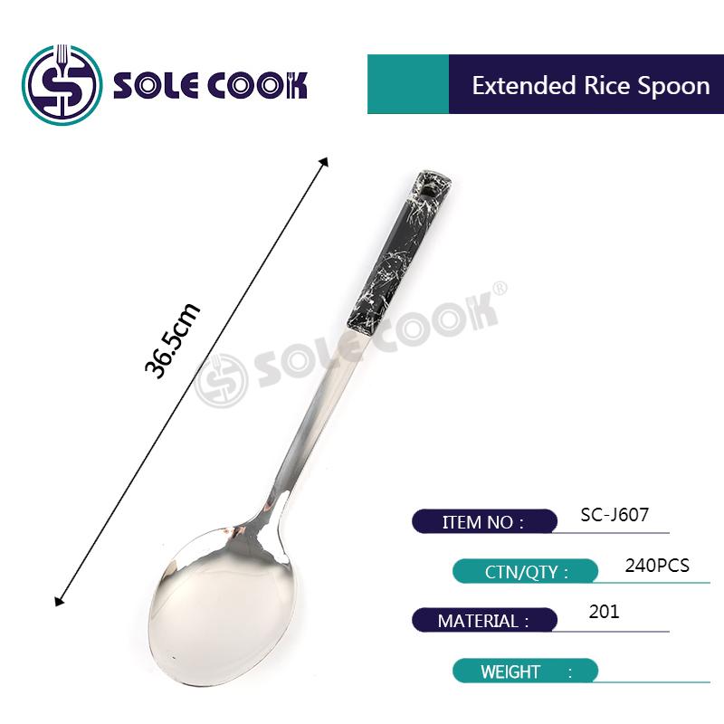 sole cook传统工艺精美SC-J607系列不锈钢厨房烹饪锅铲汤漏勺厨具套装详情5