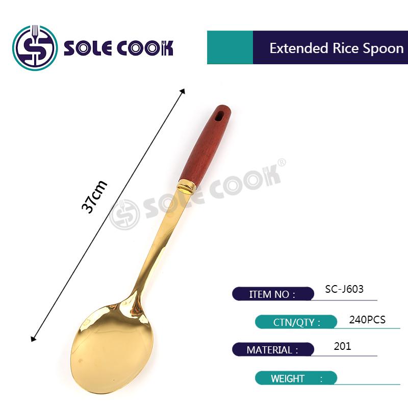 sole cook传统工艺精美SC-J603系列不锈钢厨房烹饪锅铲汤漏勺厨具套装详情5