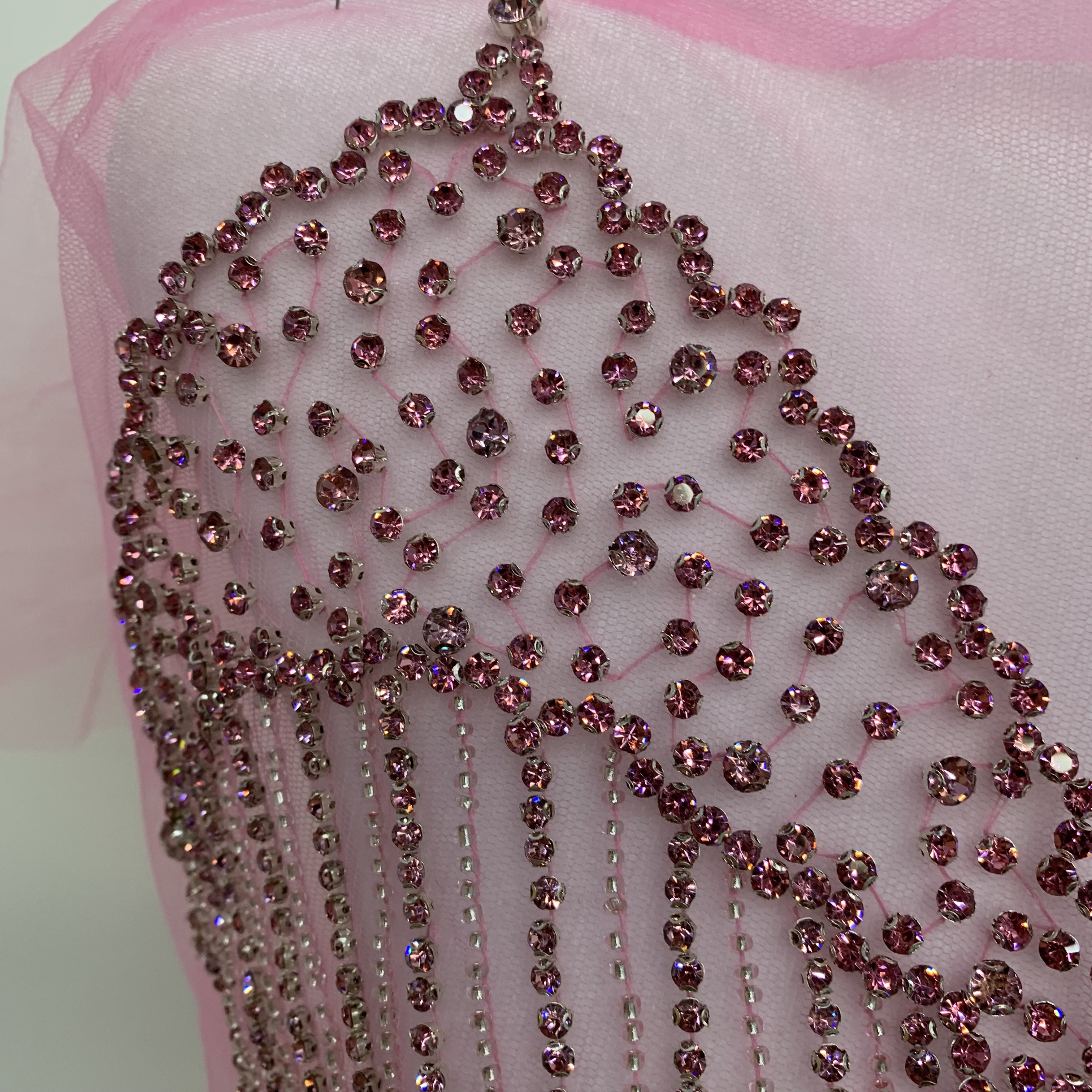 Pink Advanced Heavy Industry Multi-Layer Tassel Rhinestones Fashion Dress Decoration details Picture
