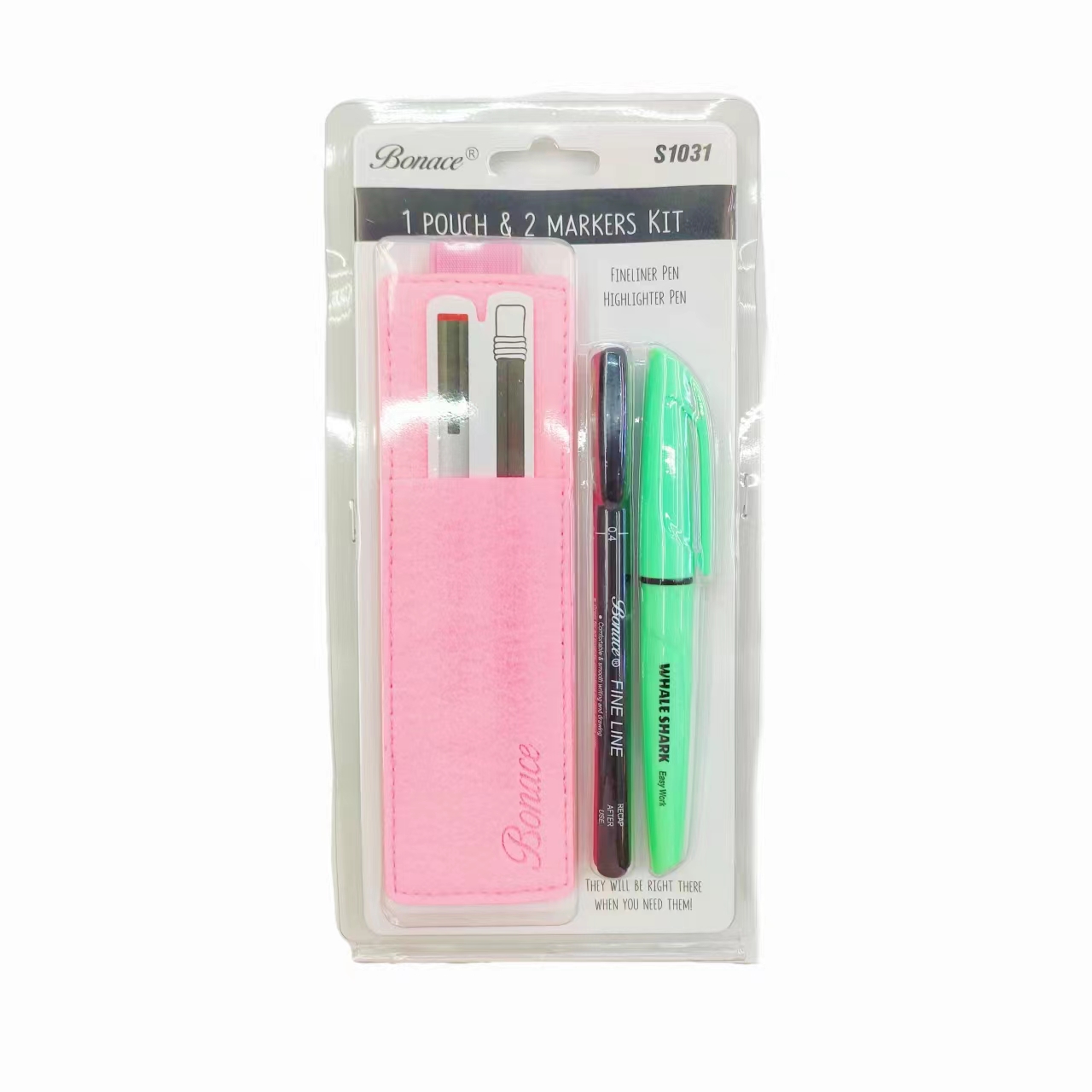 Outlining pen, highlighter, book cover set, office supplies Specification image