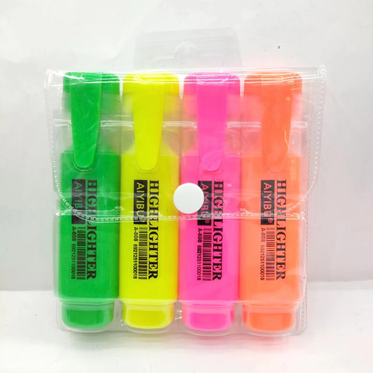 Colored highlighter pen with black stem, student key point marking pen, planner pen, large capacity