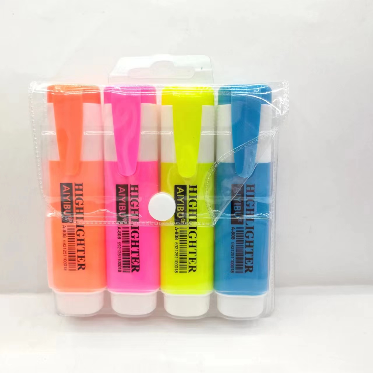 Colored highlighter pen with black stem, student key point marking pen, planner pen, large capacity details Picture