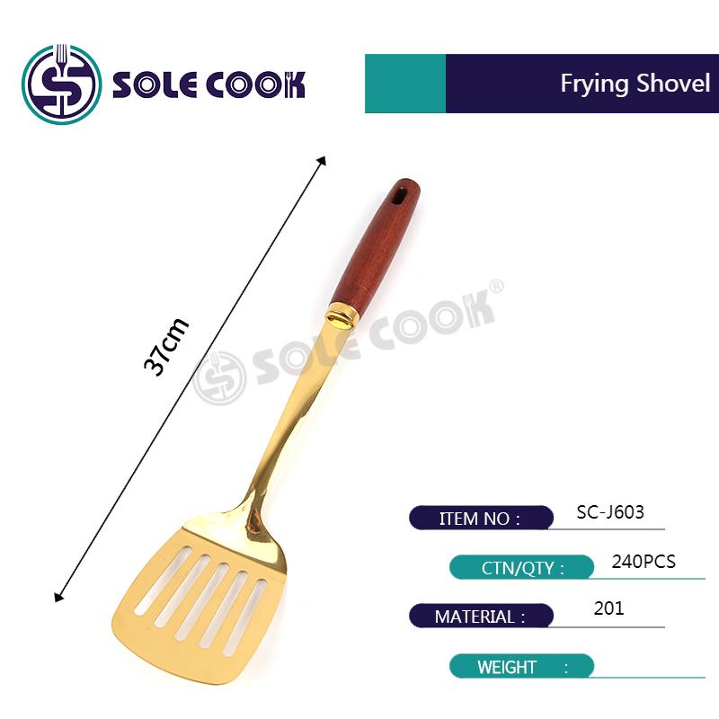 sole cook传统工艺精美SC-J603系列不锈钢厨房烹饪锅铲汤漏勺厨具套装详情4