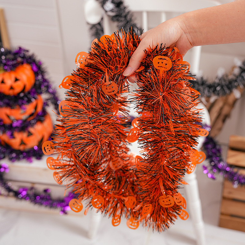 Manufacturers Direct Sales Halloween Ghost Festival Atmosphere Decoration Supplies Pumpkin Witch Spider White Ghost Decoration Sliver Color Strip Application Scenario