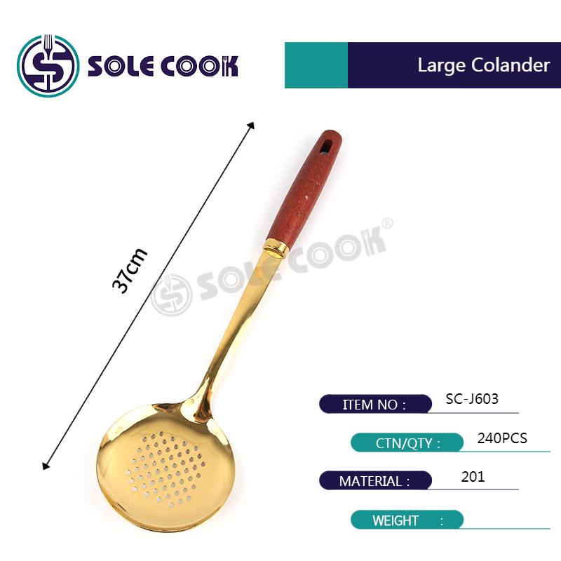 sole cook传统工艺精美SC-J603系列不锈钢厨房烹饪锅铲汤漏勺厨具套装详情9