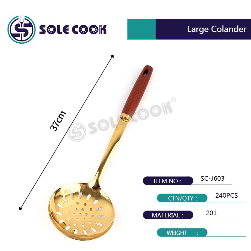 sole cook传统工艺精美SC-J603系列不锈钢厨房烹饪锅铲汤漏勺厨具套装详情10