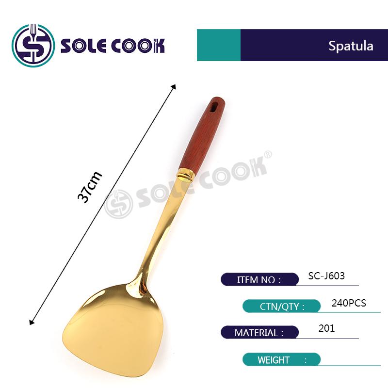 sole cook传统工艺精美SC-J603系列不锈钢厨房烹饪锅铲汤漏勺厨具套装详情3