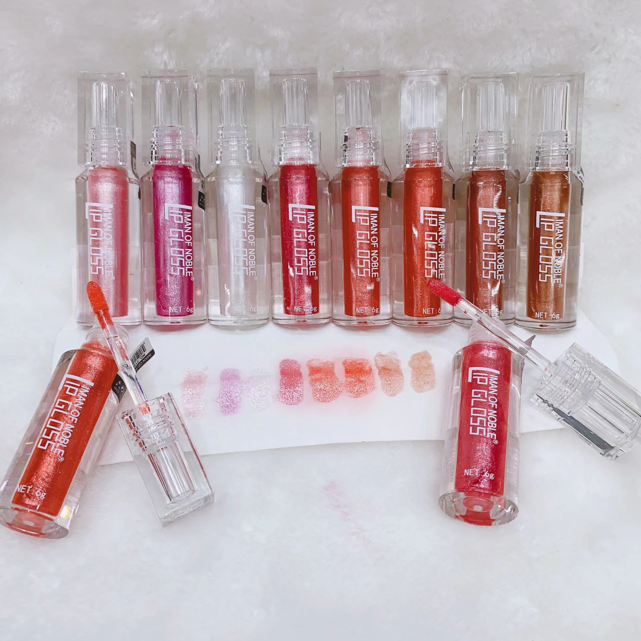 IMANOF NOBLE nuevo aceite de labios nacarados ocho colores nacarados brillo lipídico transparente simple brillo fino nacarado brillo lipídico hidratante Item Picture