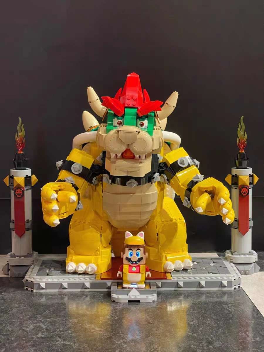 Super Mario, a powerful Bowser Mario boy and girl large-scale puzzle building block toy birthday present