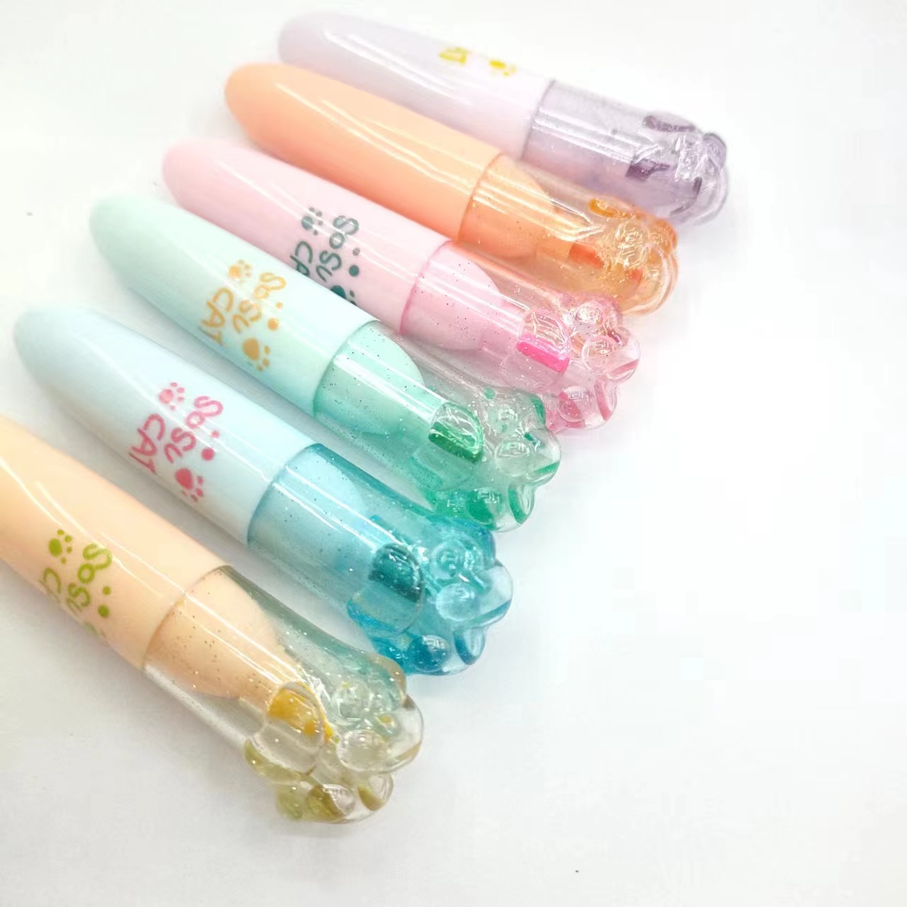 Cat paw pen, highlighter, student key point marking pen, large-capacity drawing notebook pen details Picture