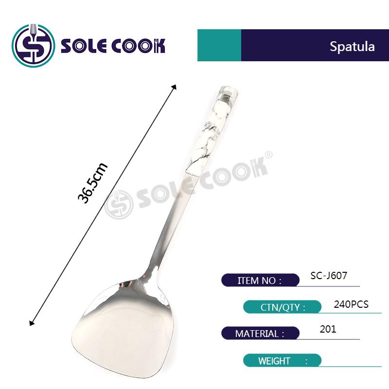 sole cook传统工艺精美SC-J607系列不锈钢厨房烹饪锅铲汤漏勺厨具套装详情3