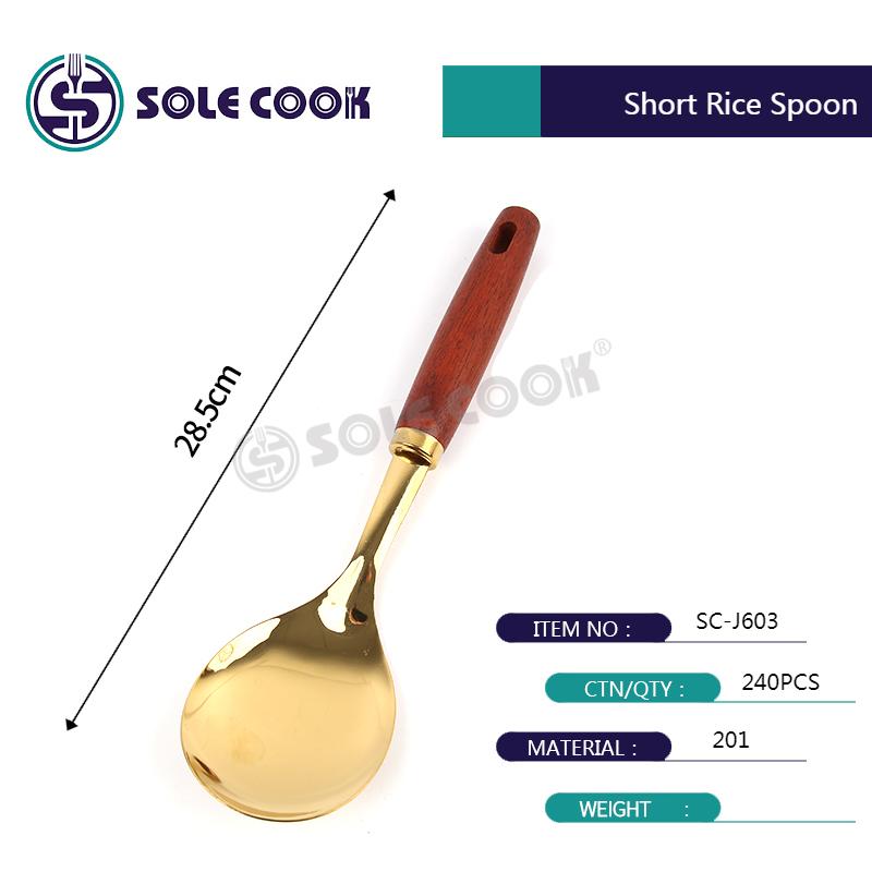 sole cook传统工艺精美SC-J603系列不锈钢厨房烹饪锅铲汤漏勺厨具套装详情8
