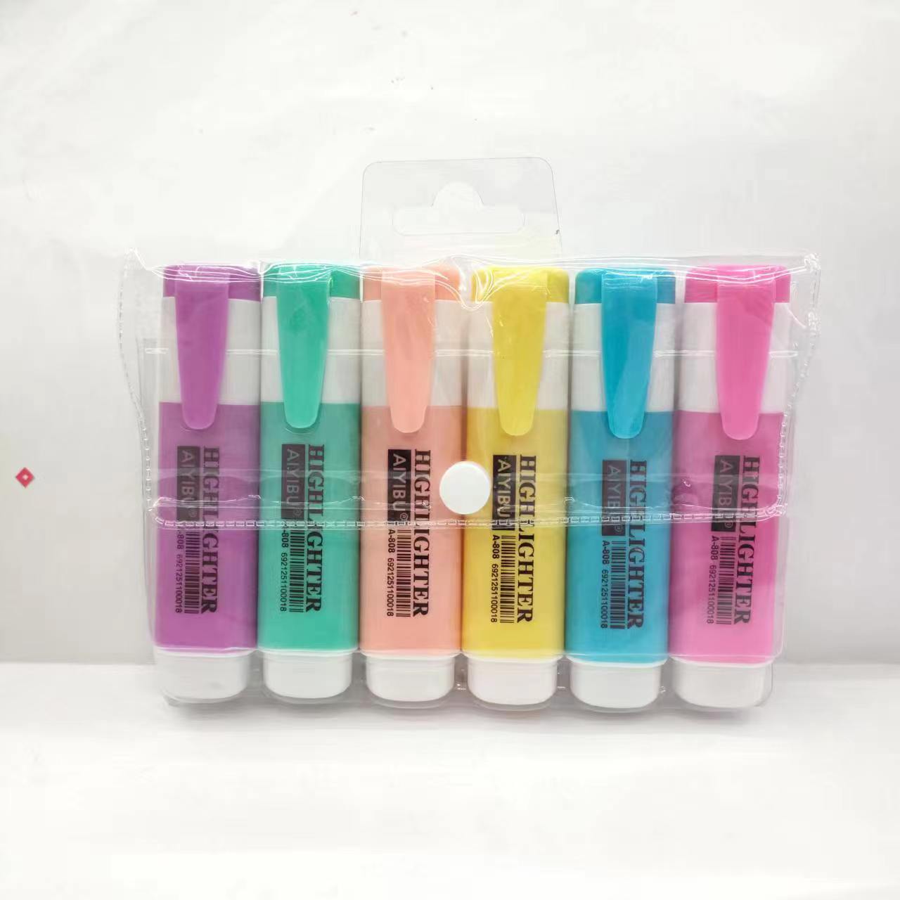Colored highlighter pen with black stem, student key point marking pen, planner pen, large capacity Item Picture