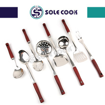 sole cook传统工艺精美SC-J604系列不锈钢厨房烹饪锅铲汤漏勺厨具套装