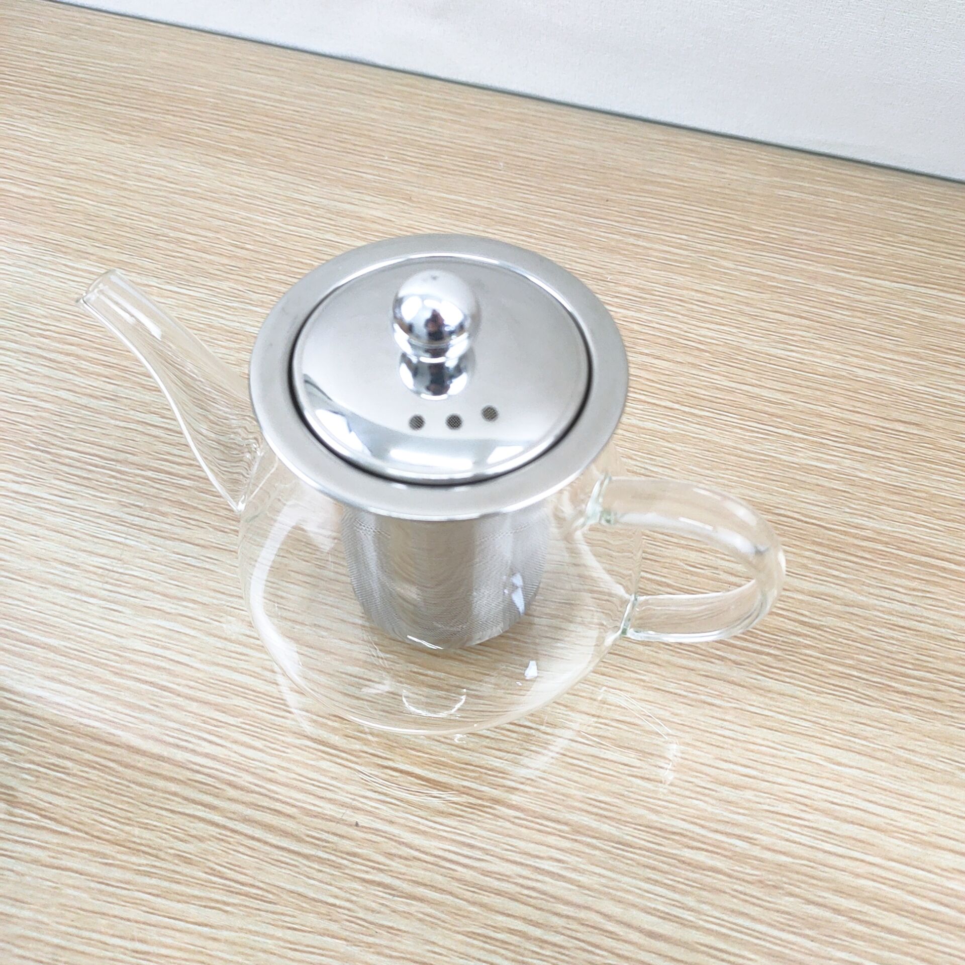 DF68373 إعداد أبريق شاي شفاف مع ارتفاع البورون الزجاجي الزجاجي القائم على السيليكونية المستقيم Specification image