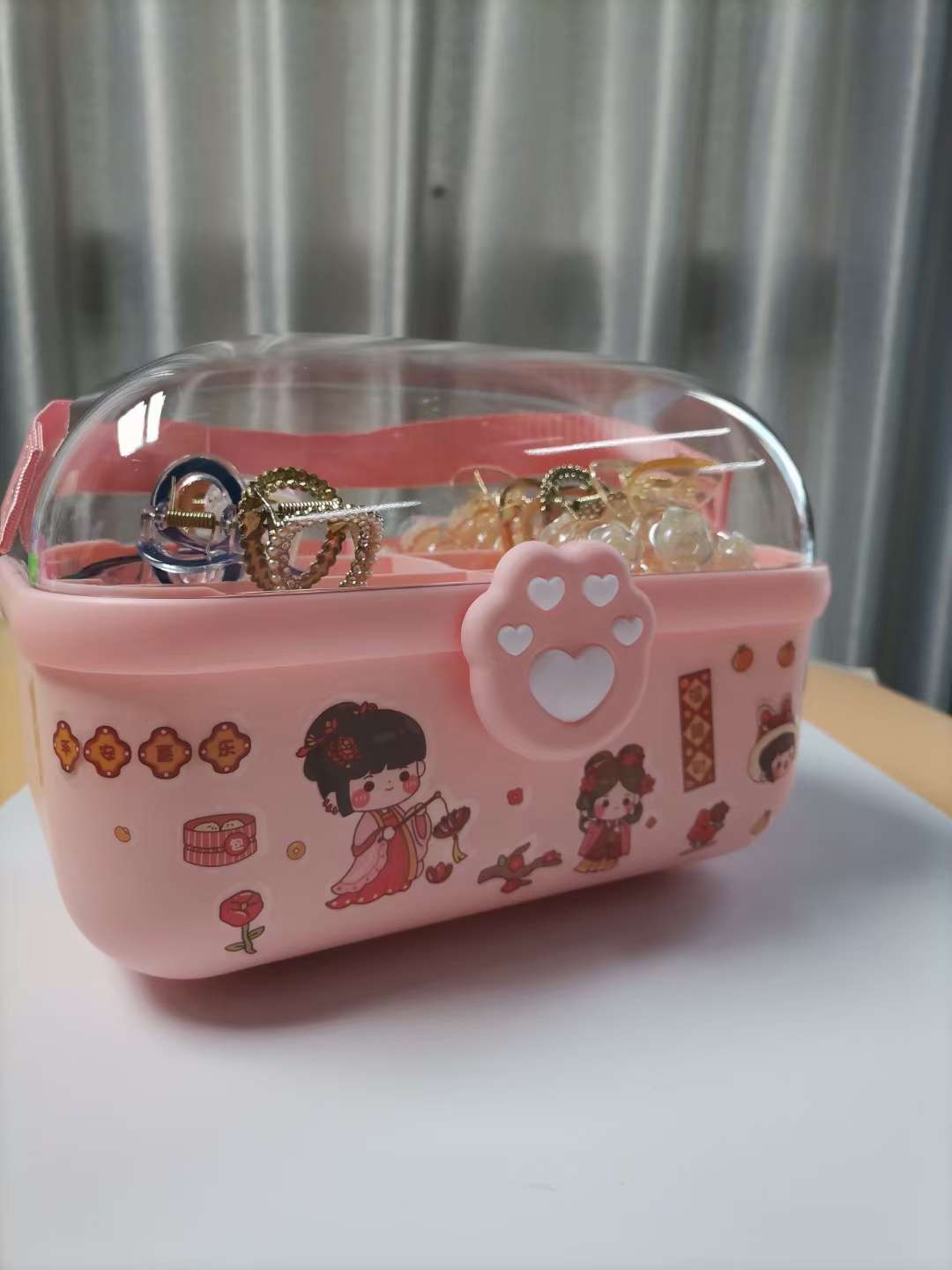 Y146- Cat Paw Storage Box, Hair Accessory Storage Box, Hair clip Card, Head Accessory Jewelry Box, Hair Rope, rubber band, Baby Accessory Box Specification image