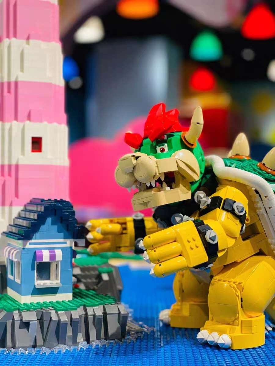 Super Mario, a powerful Bowser Mario boy and girl large-scale puzzle building block toy birthday present Item Picture