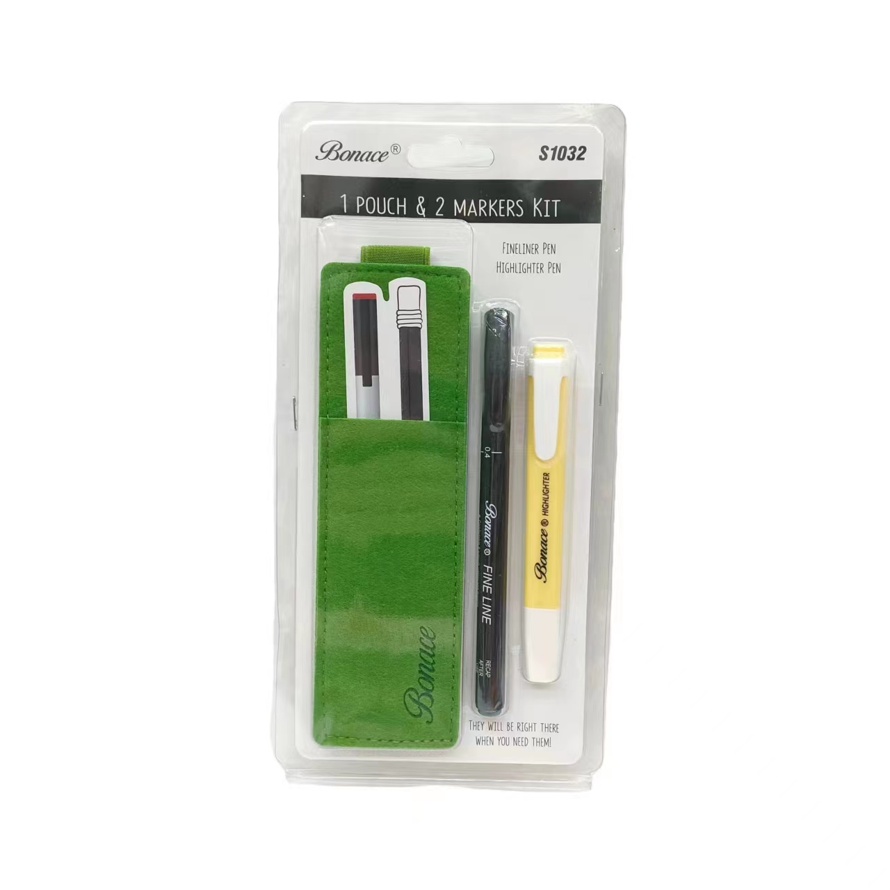 The outlining pen, highlighter and book cover set is convenient for office supplies Item Picture