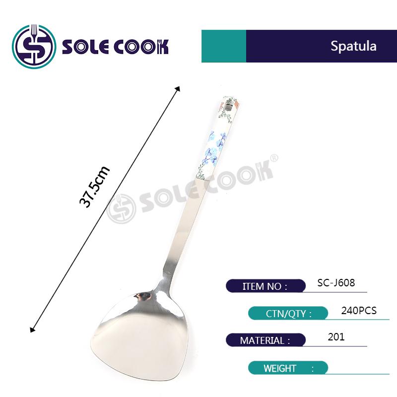sole cook传统工艺精美SC-J608系列不锈钢厨房烹饪锅铲汤漏勺厨具套装详情3