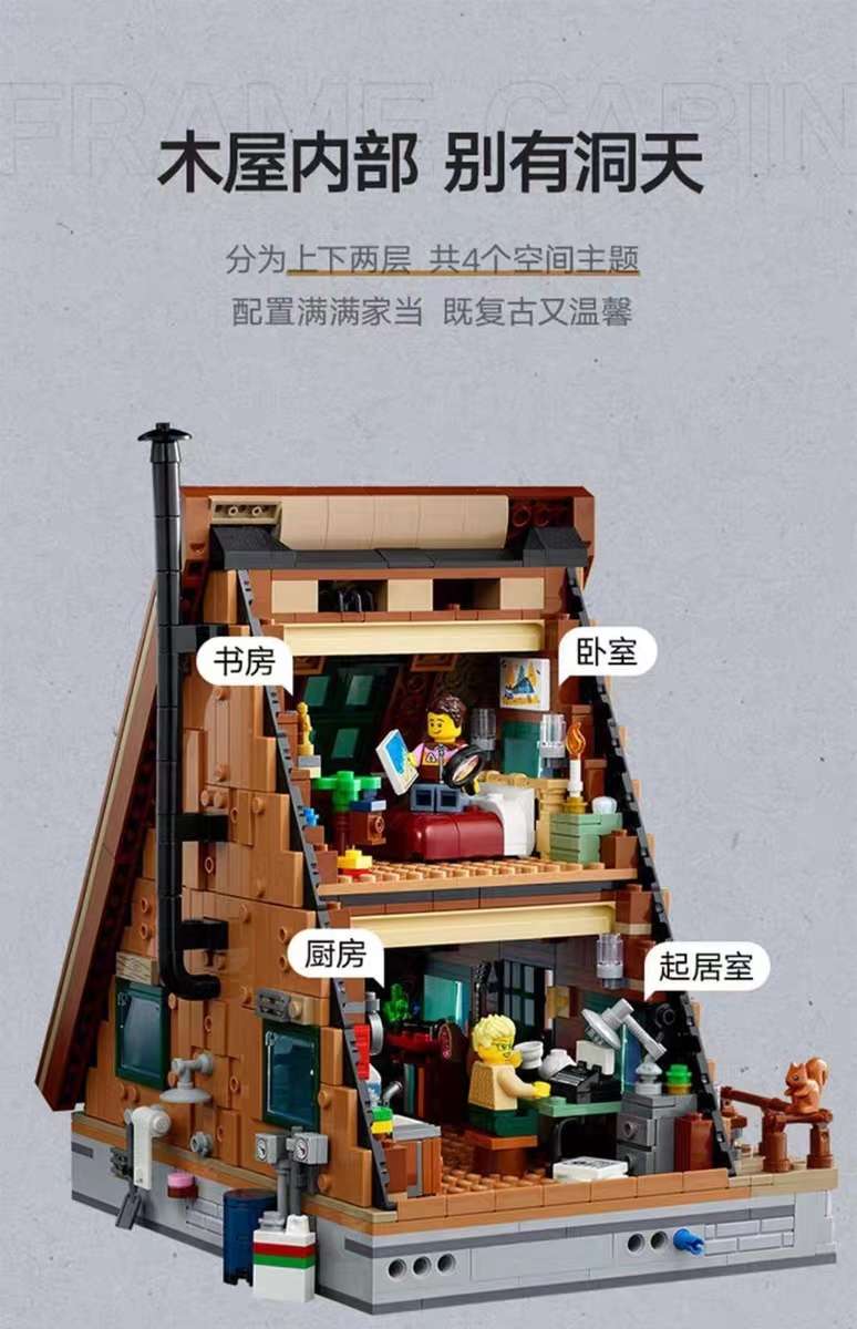 Lego Education A-shaped Log Cabin Building Blocks 21338 Forest Tree House Puzzle Assembly for Boys and Girls Large Gift for girls detail image 5