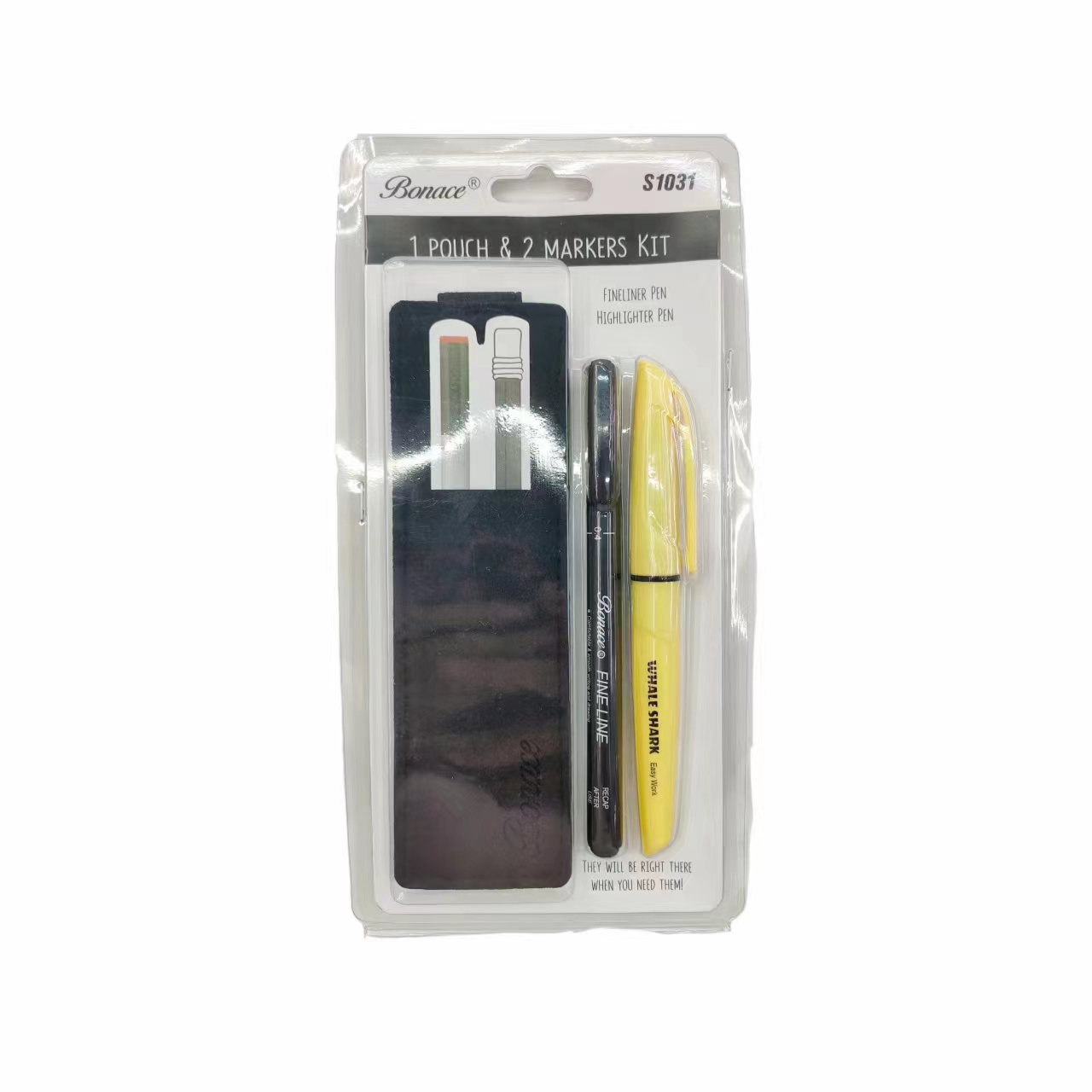 Outlining pen, highlighter, book cover set, office supplies