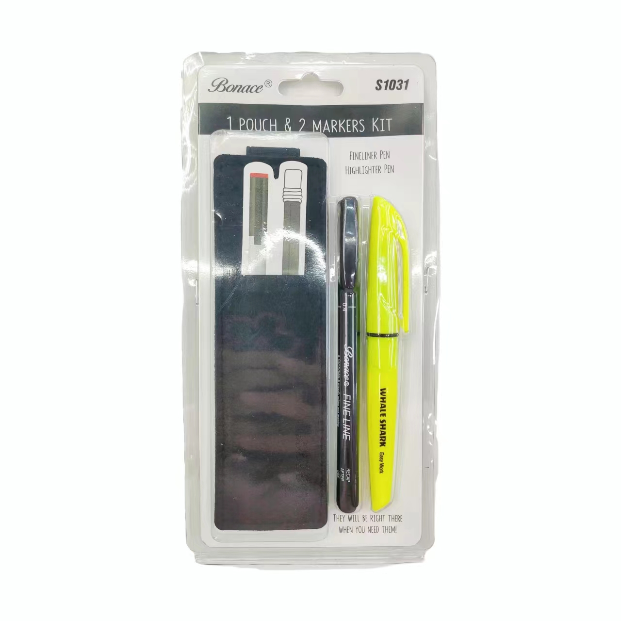 Outlining pen, highlighter, book cover set, office supplies pic 2
