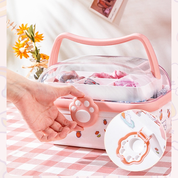 Y146- Cat Paw Storage Box, Hair Accessory Storage Box, Hair clip Card, Head Accessory Jewelry Box, Hair Rope, rubber band, Baby Accessory Box detail image 7