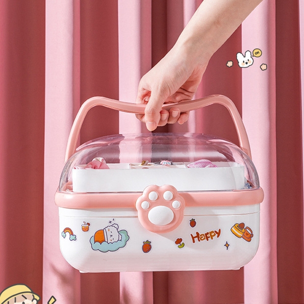 Y146- Cat Paw Storage Box, Hair Accessory Storage Box, Hair clip Card, Head Accessory Jewelry Box, Hair Rope, rubber band, Baby Accessory Box Application Scenario