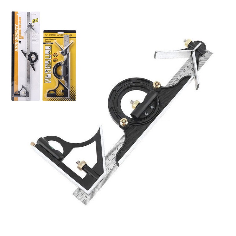 WOODWORKING TOOLS多功能组合角尺COMBINATION SQUARE木工工具白底实物图