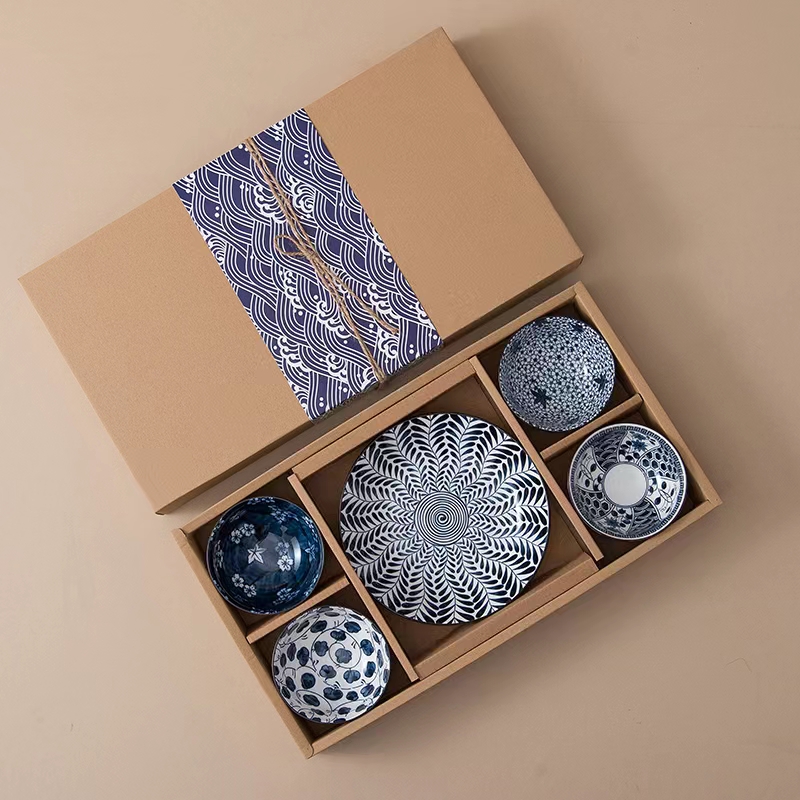 Tableware Japanese creative Gift Ceramic bowl Gift Bowl Tableware set Japanese bowl thumbnail