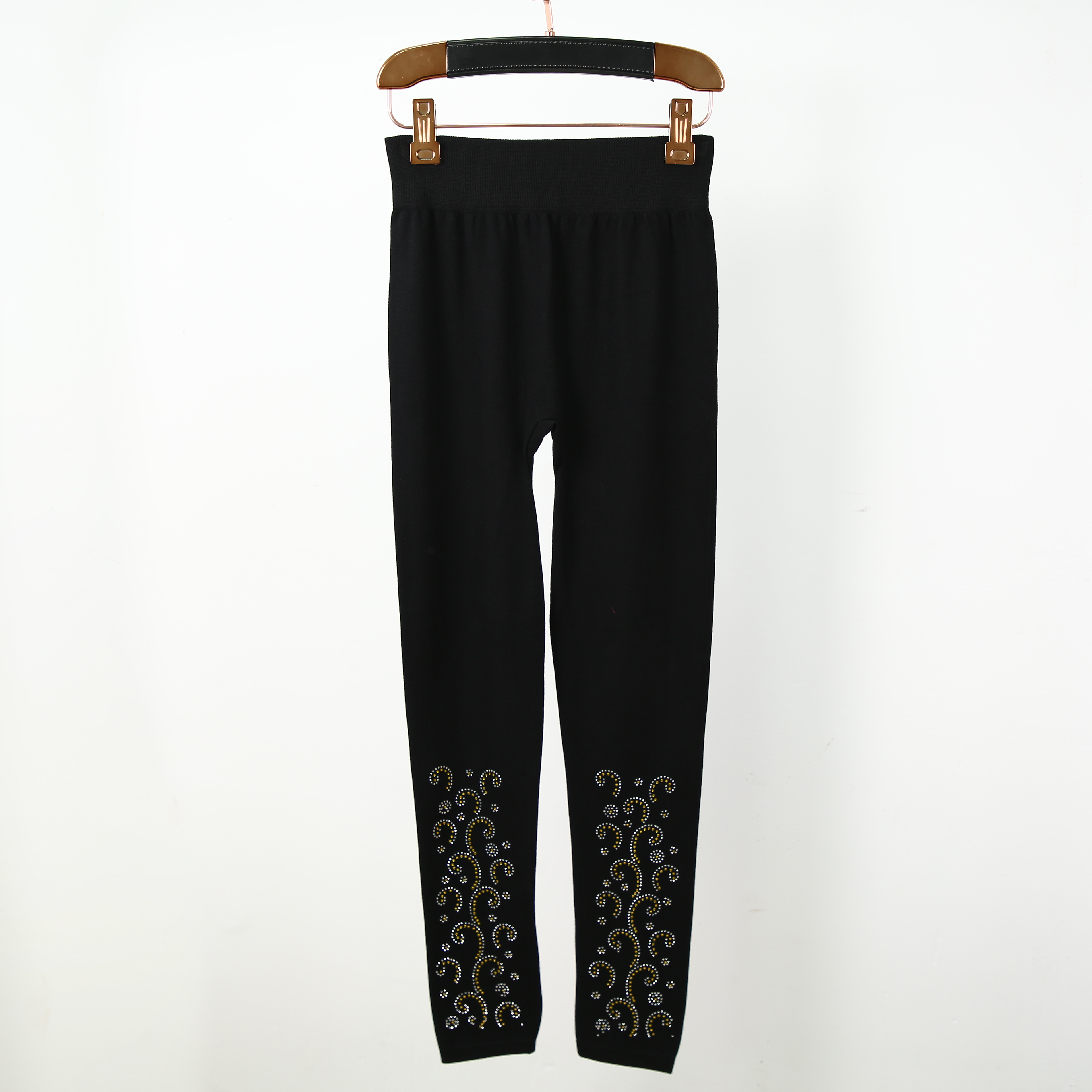 Spring And Autumn Old Modal Printed Leggings For Women Thin High Waist Large Size Seamless Hot Gold High Stretch Nine-Point Pants New Modal Waisted Leggings Casual Pants Women Hot Gold Sports Tights Slimming Butt Lifting Seamless Nine-Point Pants Item Picture