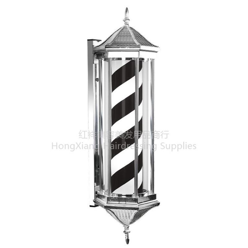 新款LED/理发店/转灯发廊/挂墙美发/转灯户外/挂壁防水/炫彩复古/标志灯白底实物图