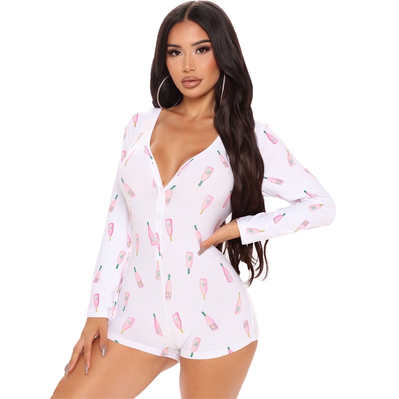 Export autumn and winter casual printed women's clothing, jumpsuits, pajamas and home wear to Europe and America Specification image
