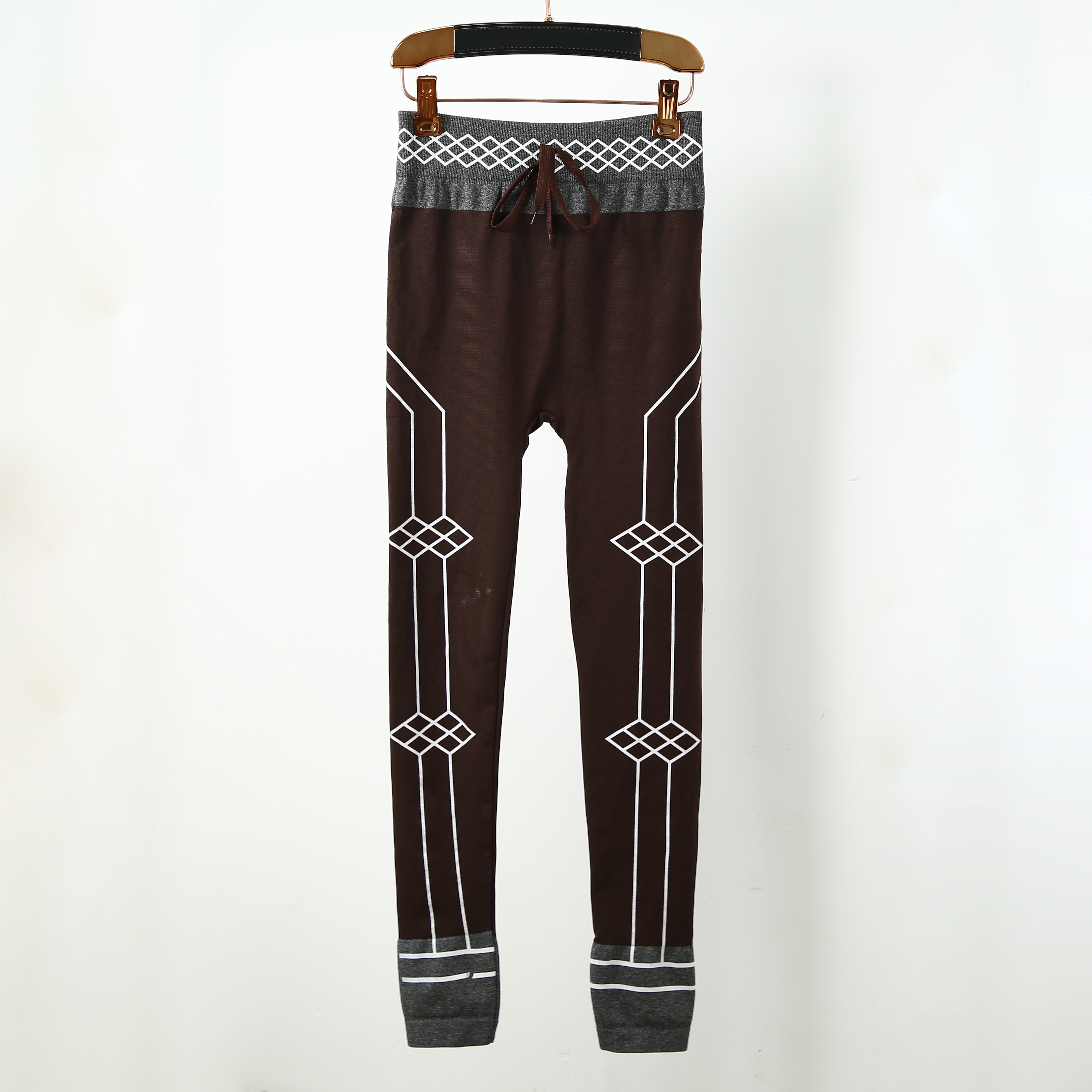 Spring And Autumn Old Modal Printed Leggings For Women Thin High Waist Large Size Seamless Hot Gold High Stretch Nine-Point Pants New Modal Waisted Leggings Casual Pants Women Hot Gold Sports Tights Slimming Butt Lifting Seamless Nine-Point Pants
