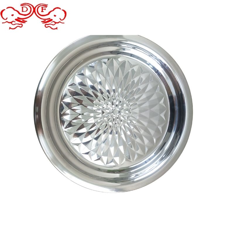DF99059 Stainless steel Thai inch plate Diamond plate plate plate plate tray Stainless steel plate Stainless steel plate Gem disc flower disc DF trading house