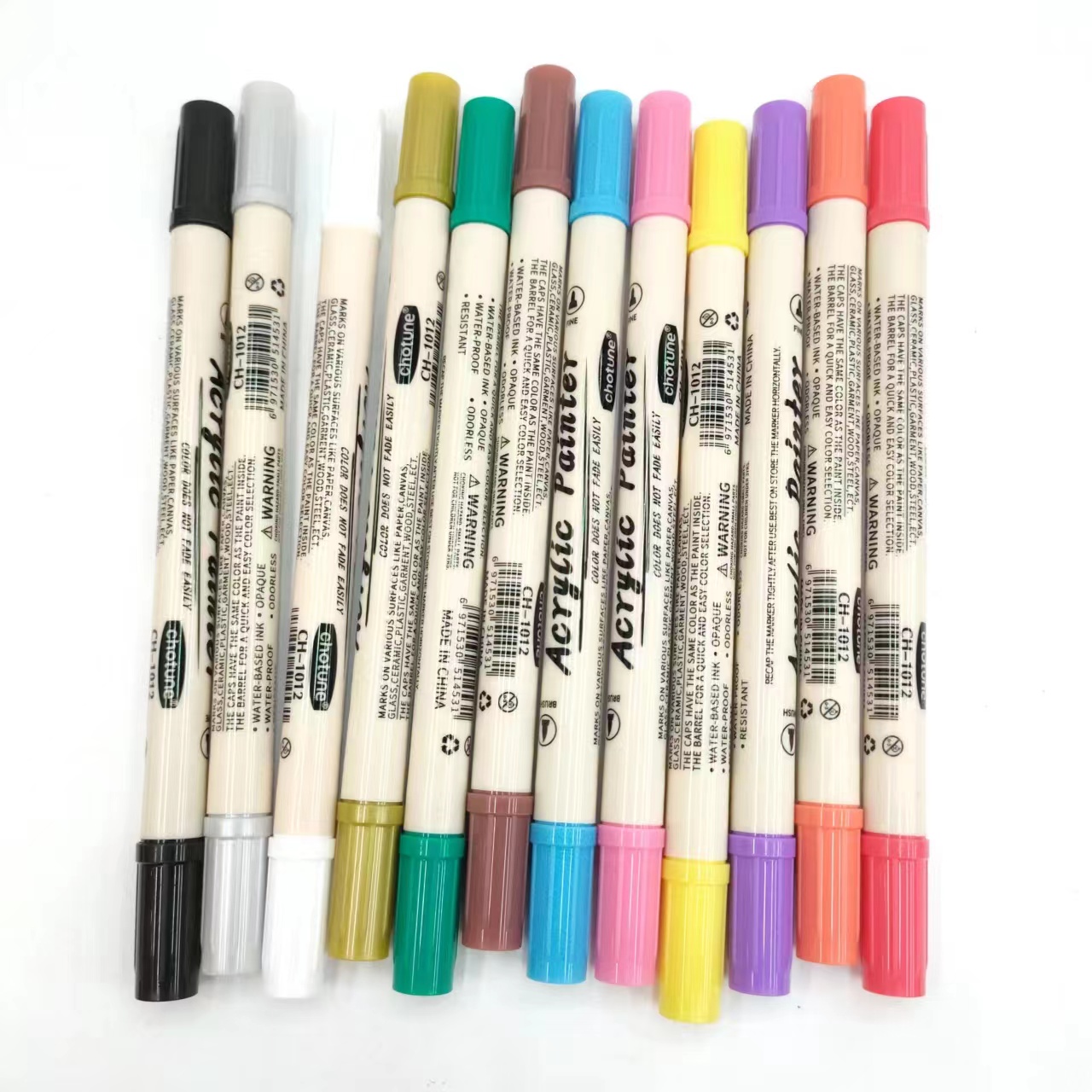 12-color, 24-color and 36-color double-headed acrylic marker pen sets for students and children's art brushes Application Scenario