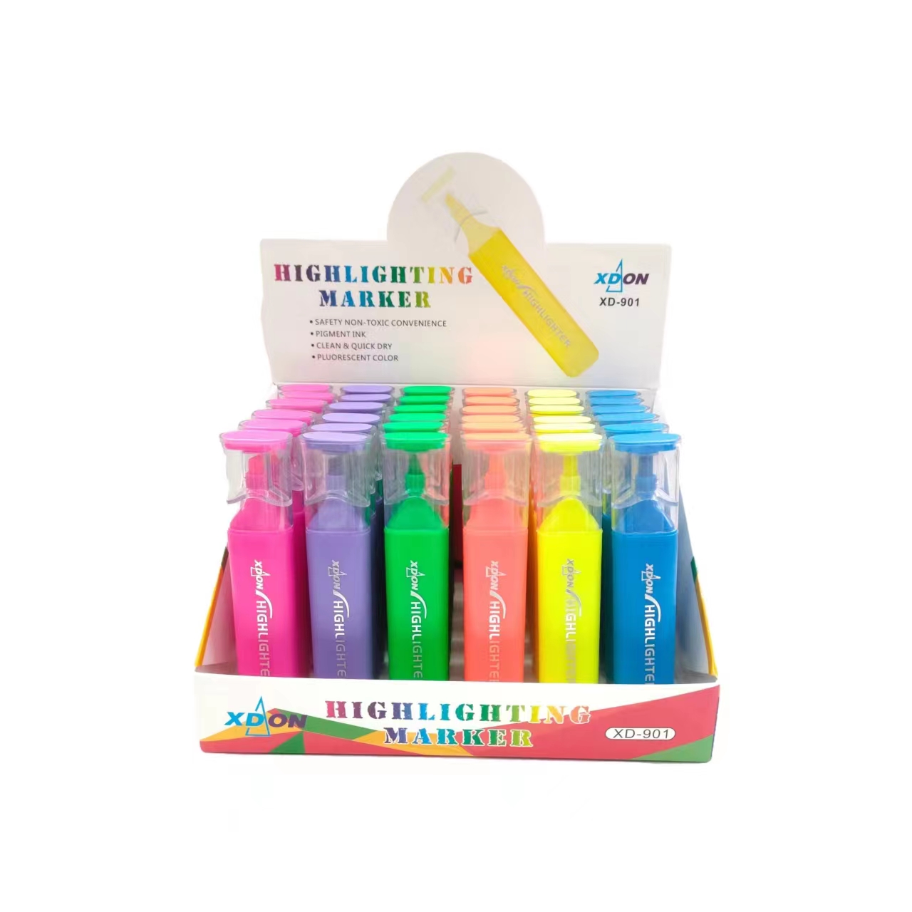Xd-901 Color Highlighter Student Highlight Marker Pen Ledger Pen Specification drawing
