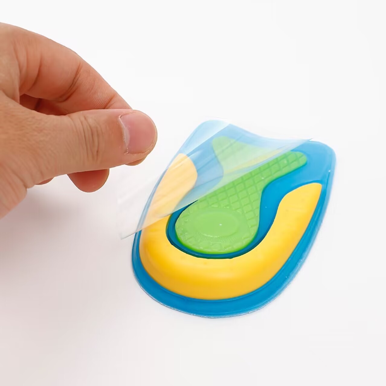Heel pads, men's and women's silicone shock-absorbing high-elasticity protective heel pads, soft and comfortable, invisible height-increasing pads for sports and running Specification drawing